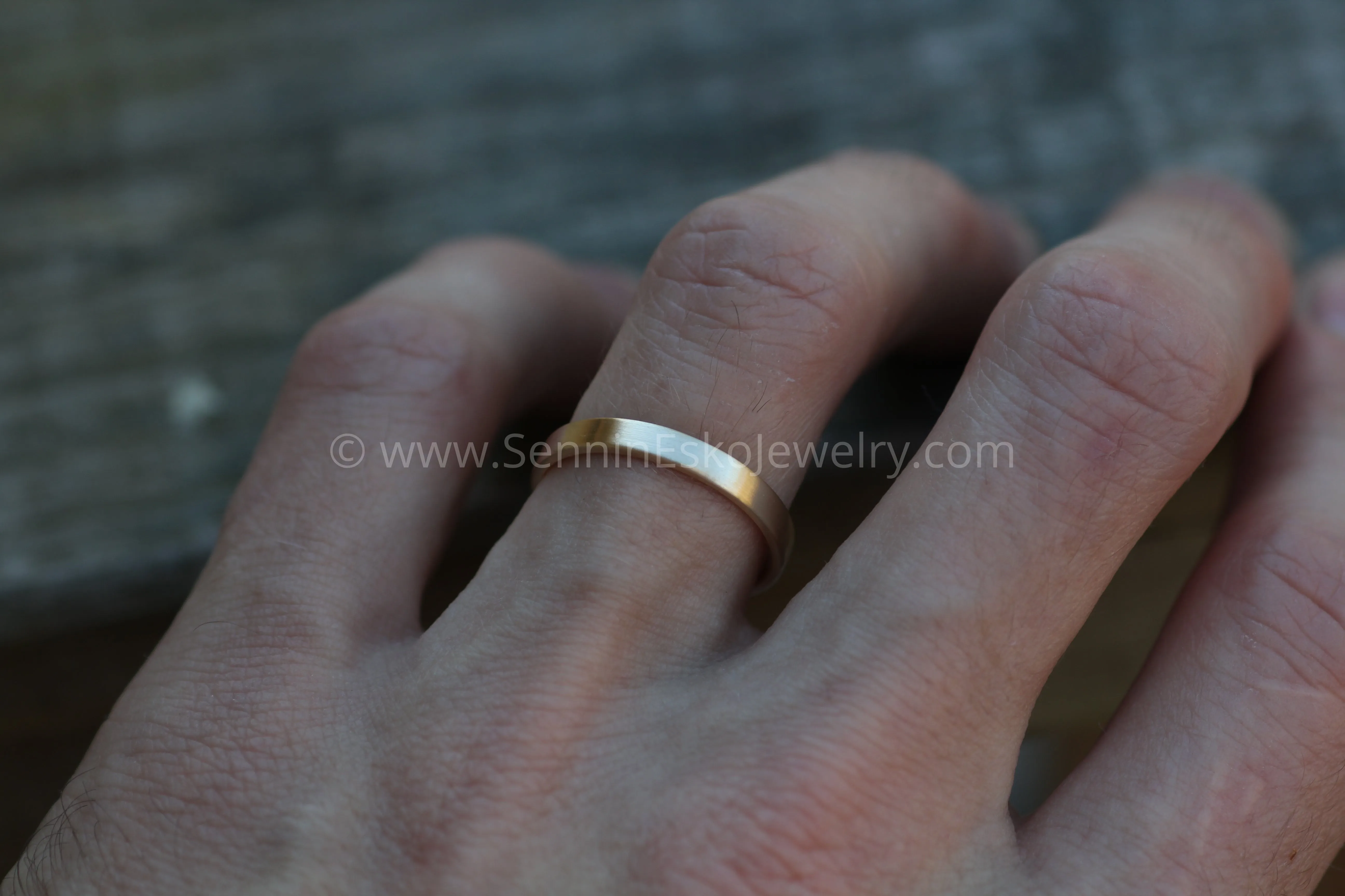 14kt Rose Gold 3x1.2mm Flat Band - Matte Finish