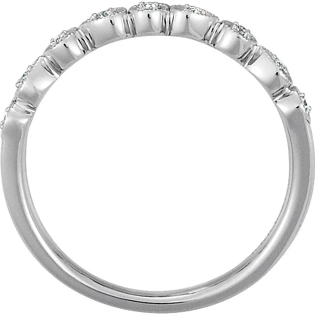 14KT White Gold .04 CT Diamond Thin Band Ring