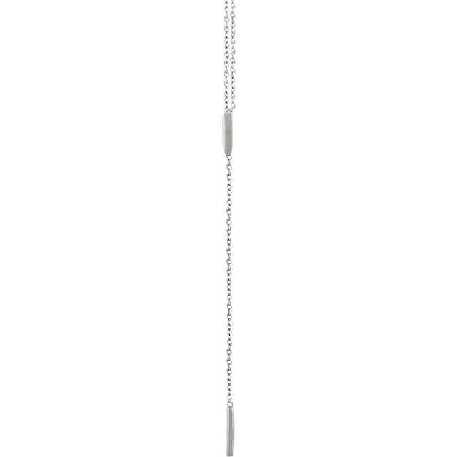 14KT White Gold Triangle Bar Lariat Necklace