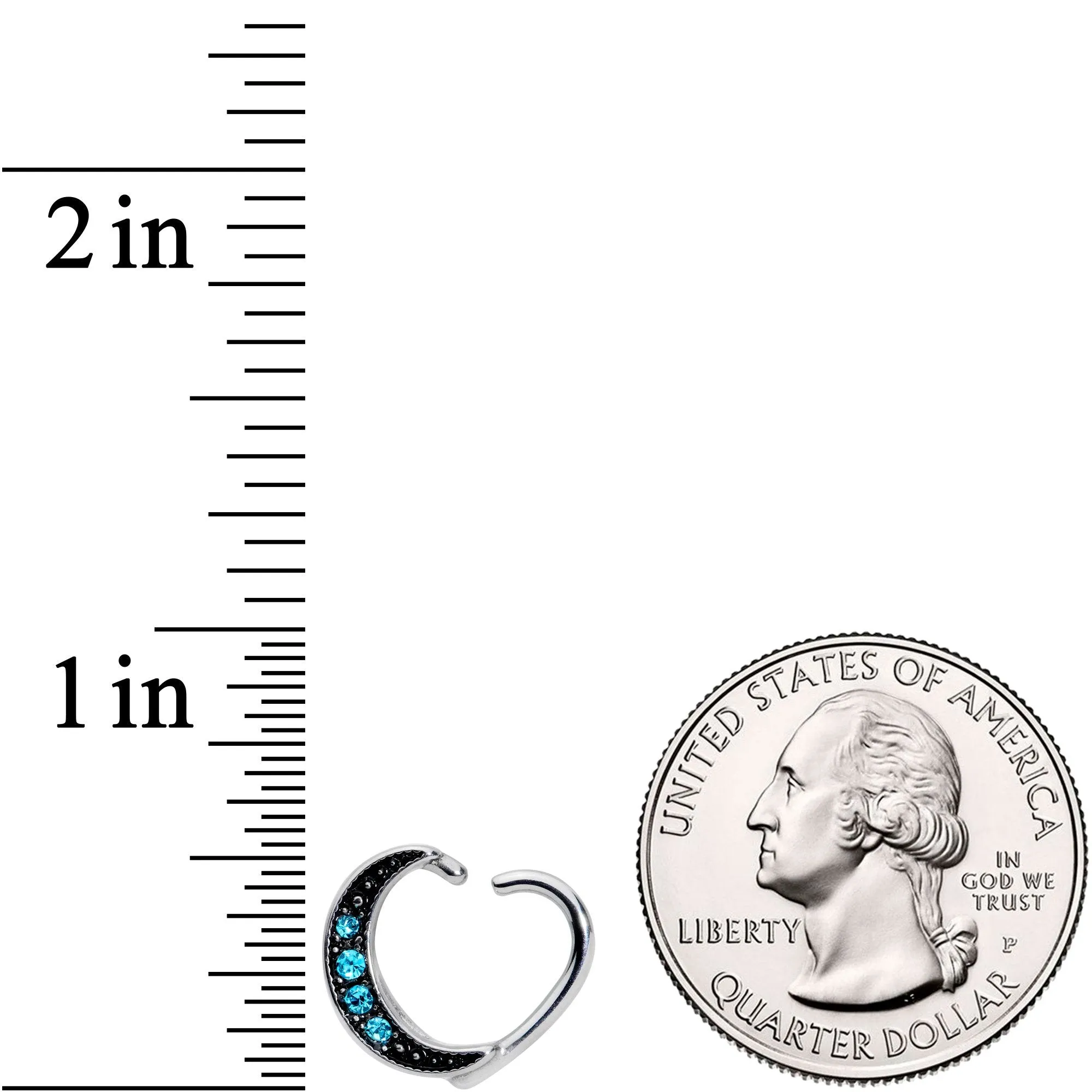 16 Gauge 3/8 Blue Gem Open Right Heart Closure Ring