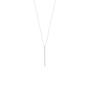 18 Karat White Gold Alice Bar Necklace with Diamonds