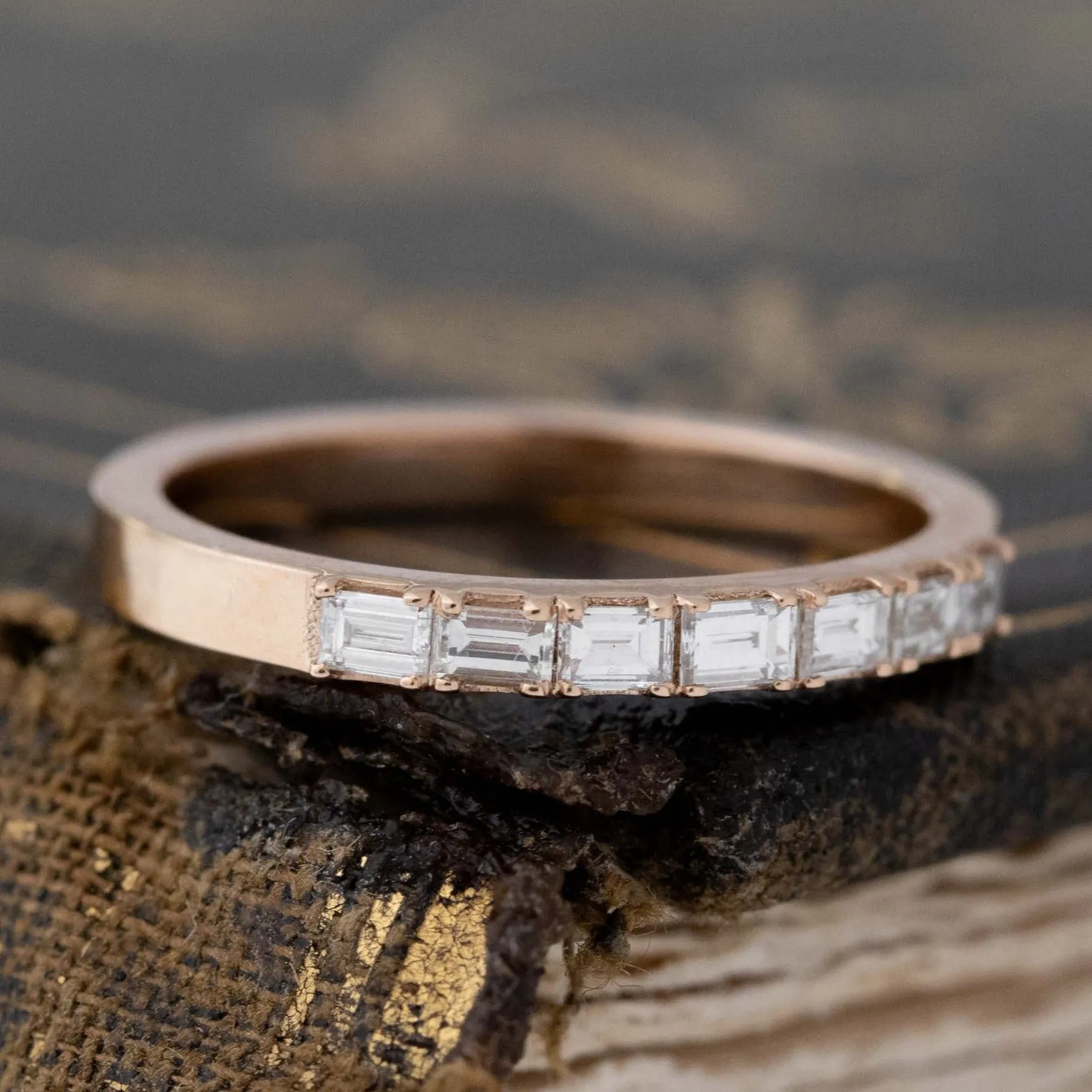.18ctw Slim Baguette Cut Diamond 7-Stone Band