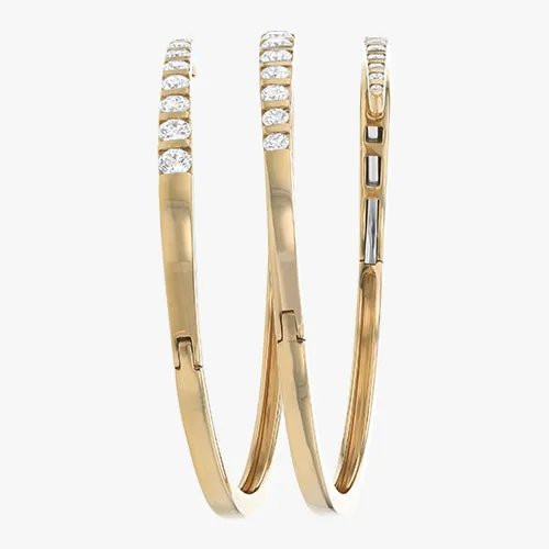 18K Gold Graduated Diamond Spiral Cuff