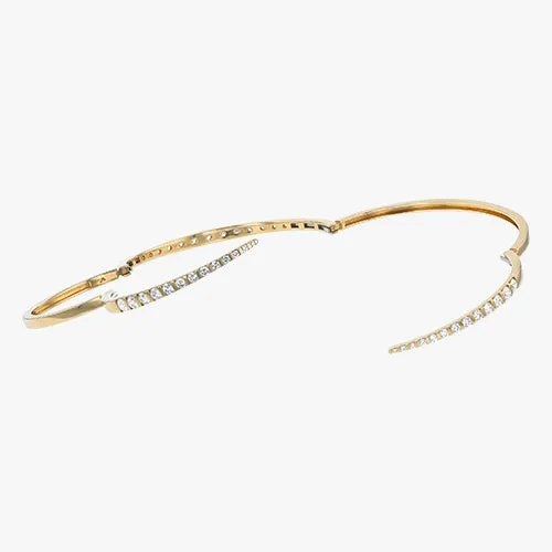 18K Gold Graduated Diamond Spiral Cuff