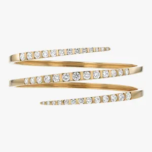 18K Gold Graduated Diamond Spiral Cuff