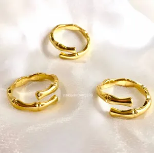 18K GOLD OPEN BAMBOO RING