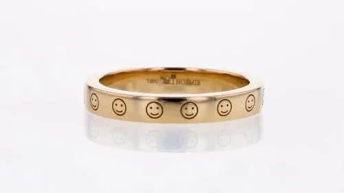 18K Gold Personalized Symbol Solid Gold Ring