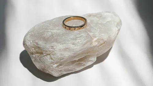 18K Gold Personalized Symbol Solid Gold Ring