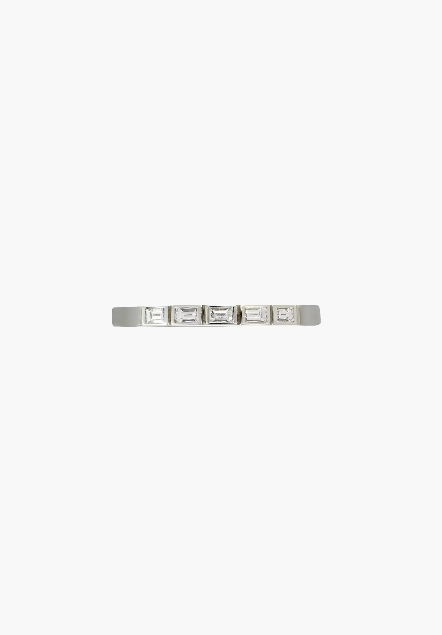 18k White Gold 5 Baguette Diamond Ring
