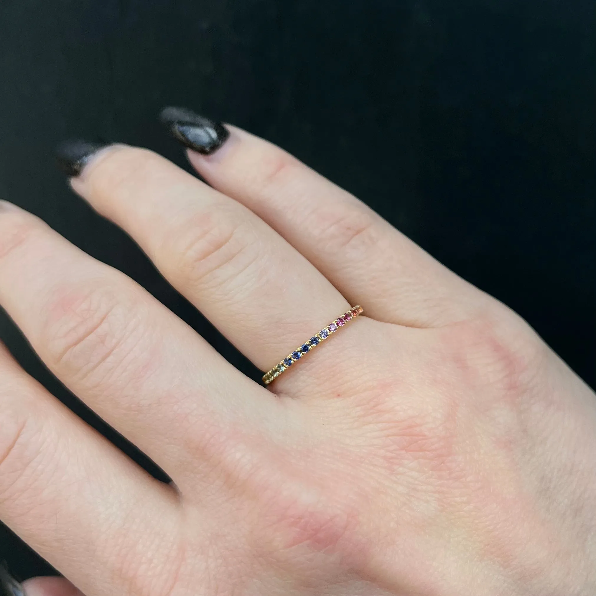 18K Yellow Gold 0.40 CTW Multi-Color Sapphire Band