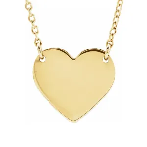 18K Yellow Gold-Plated  8x7.2 mm Heart Necklace
