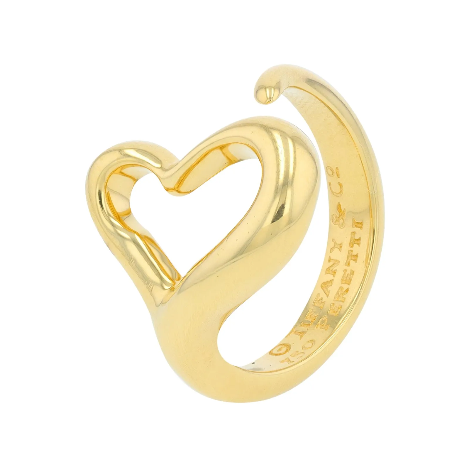 18K YG Tiffany & Co Medium  Open Heart Ring