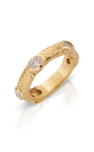 18KY Harmony Band with Diamonds