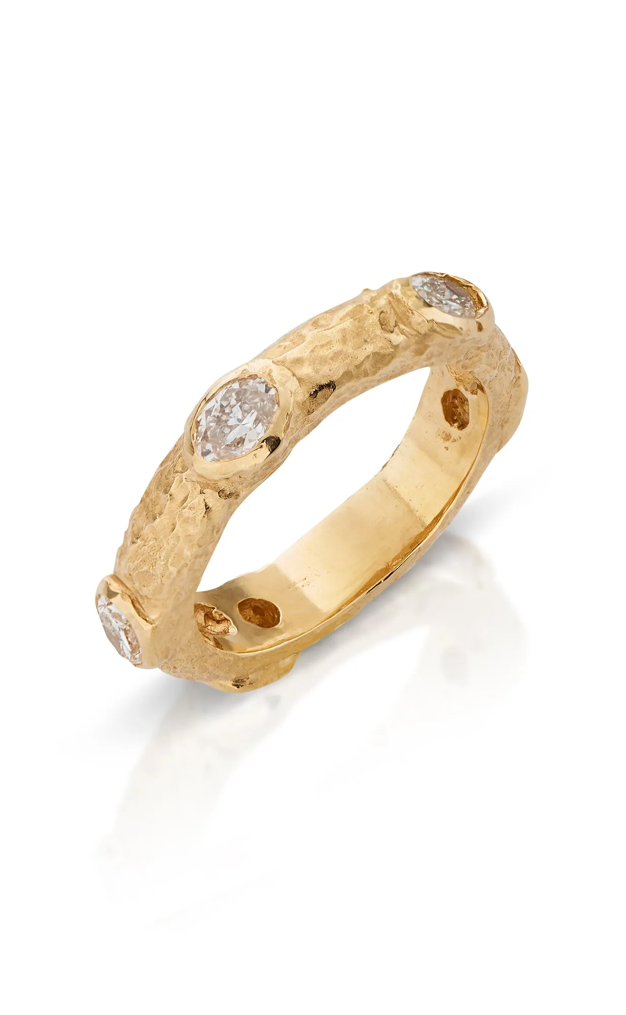 18KY Harmony Band with Diamonds