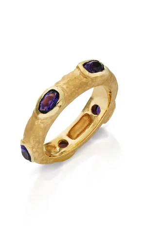 18KY Mini Harmony Ring with Amethyst