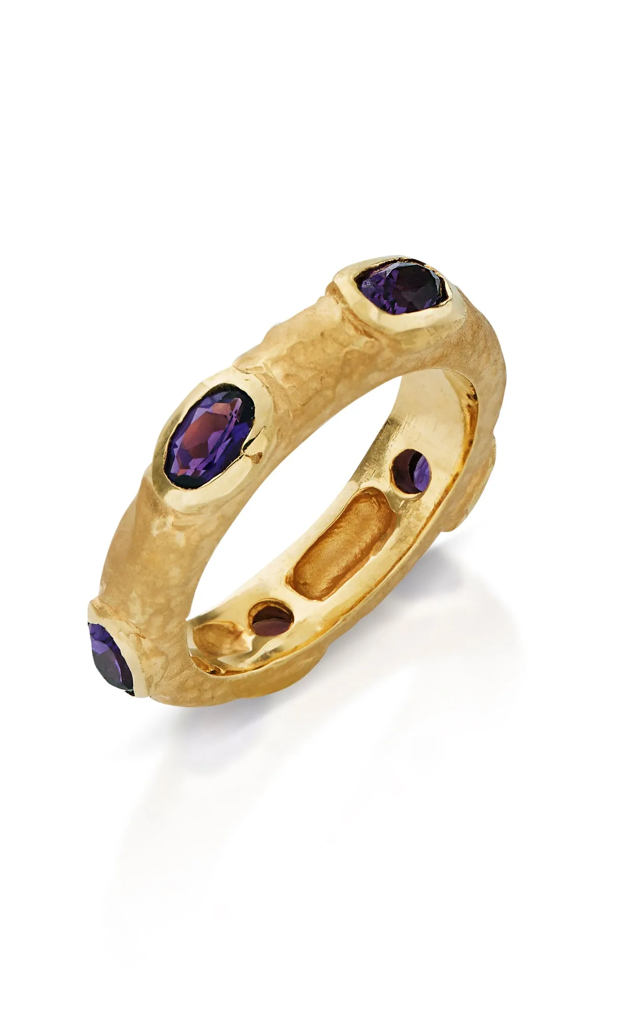 18KY Mini Harmony Ring with Amethyst