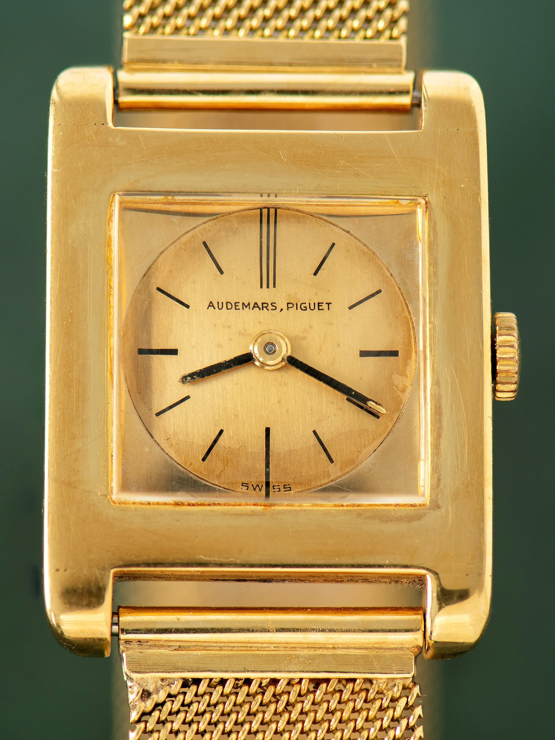 1950s Audemars Piguet 18K YG Dress Watch "Cal. K2001" W/ 18K Gold Gay Freres Mesh Bracelet