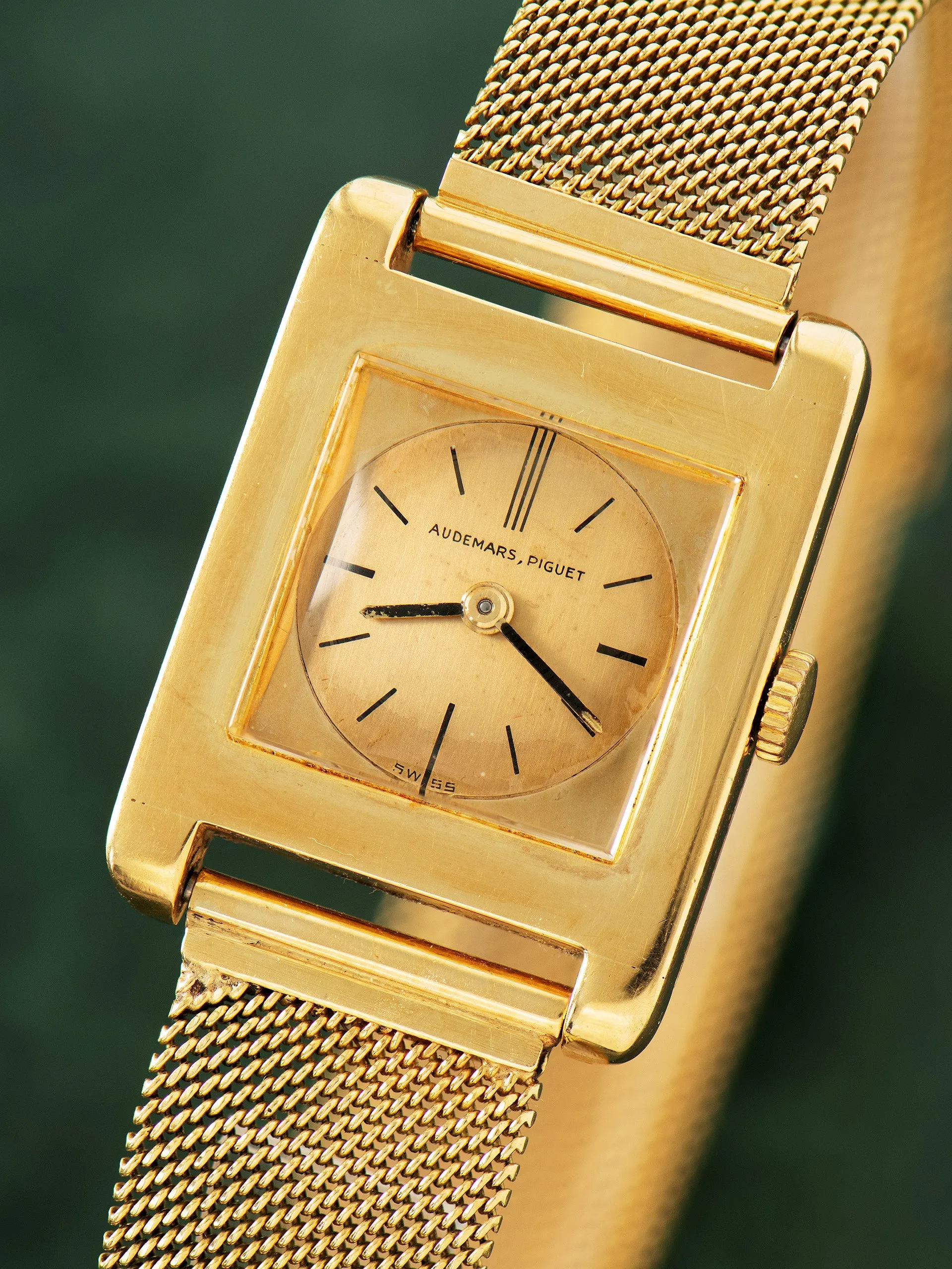 1950s Audemars Piguet 18K YG Dress Watch "Cal. K2001" W/ 18K Gold Gay Freres Mesh Bracelet