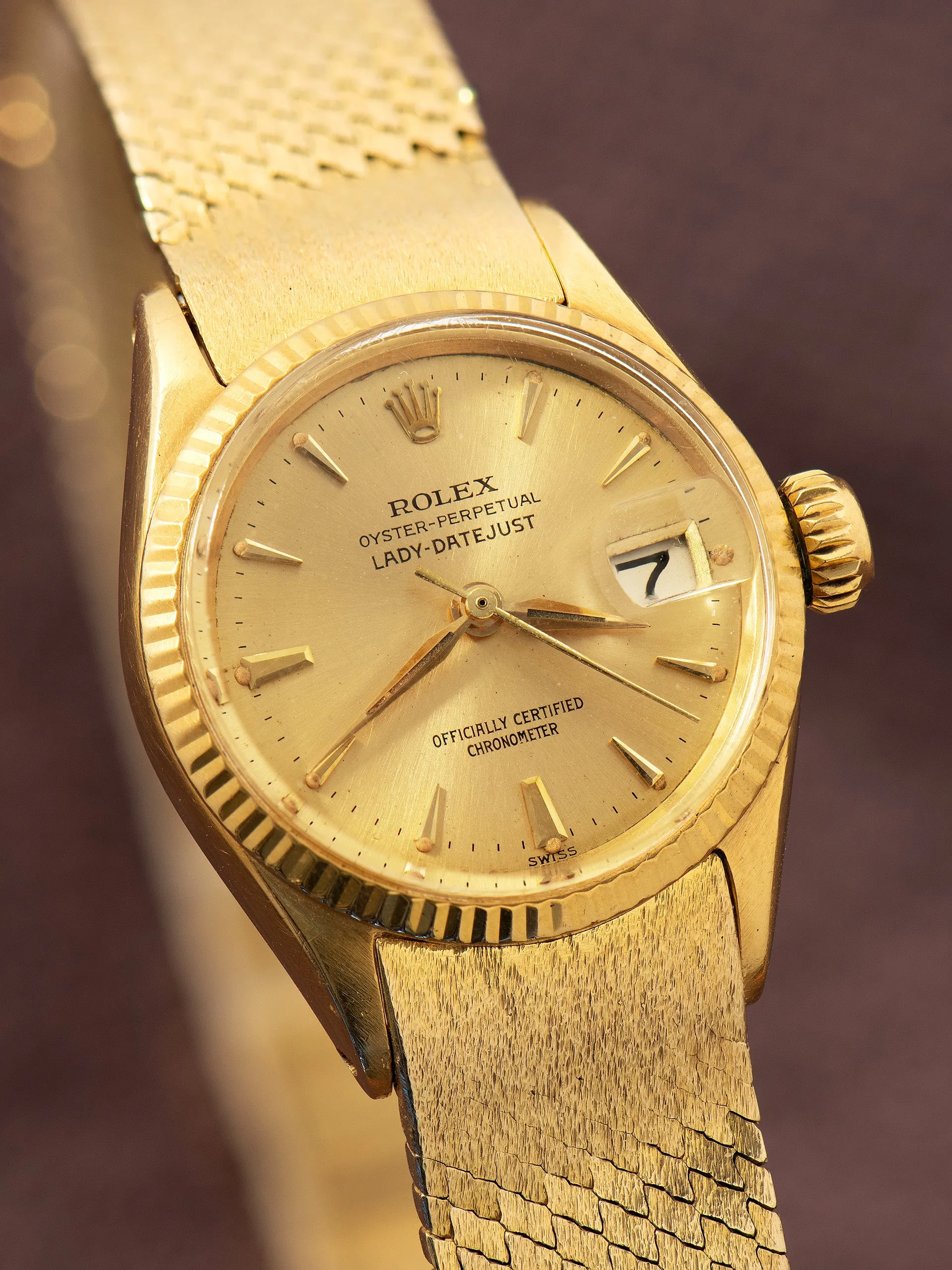 1953 Rolex Lady-Datejust 18K YG (Ref. 6517) Champagne "OCC" Dial W/ Mesh Bracelet