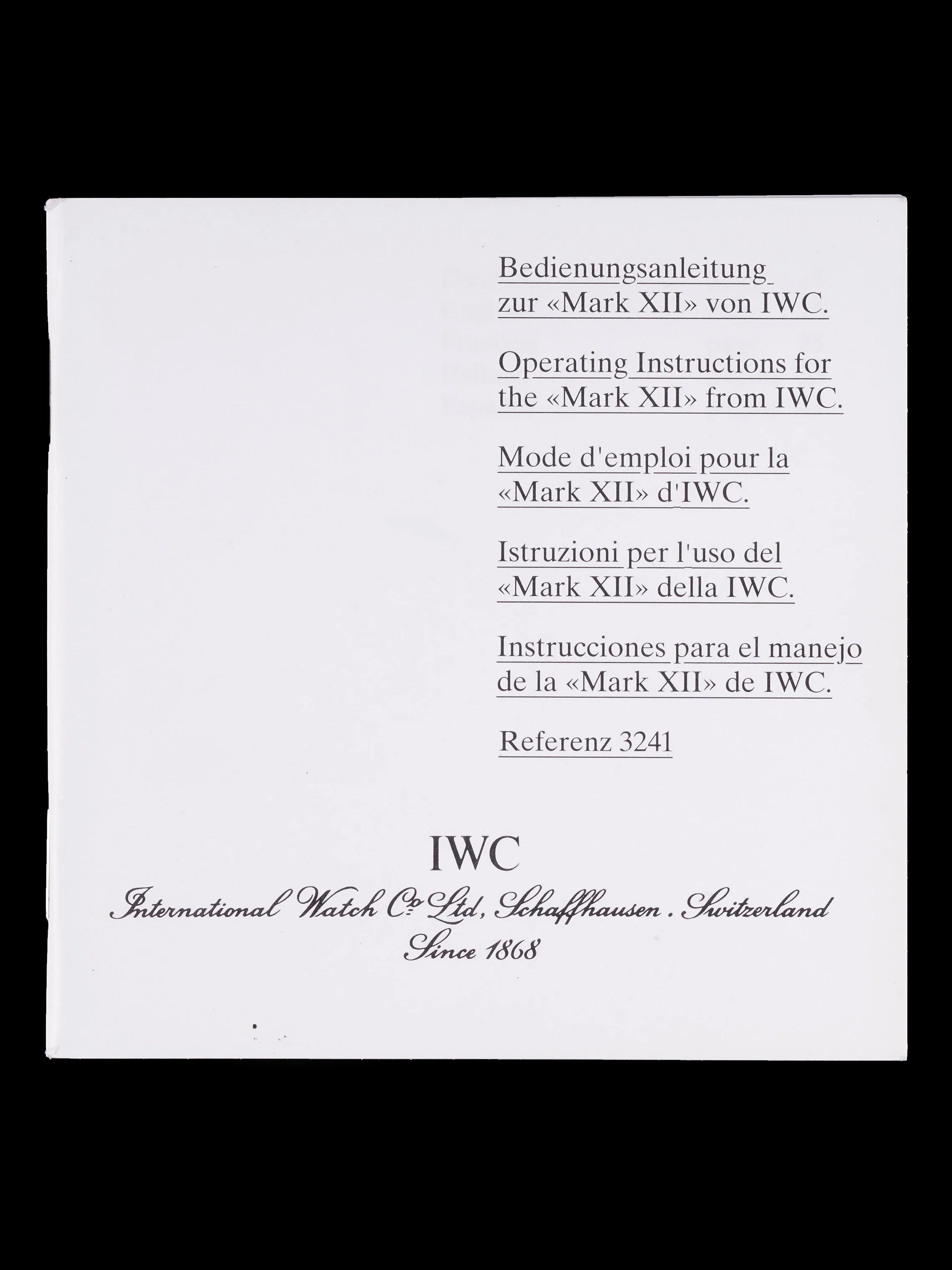 1994 IWC MARK XII with Box and Papers