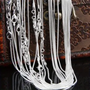 1pc Silver Snake Chain Necklace 1mm Width