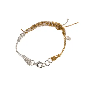 2-Tone Bare Chain Bracelet in Gold   Silver