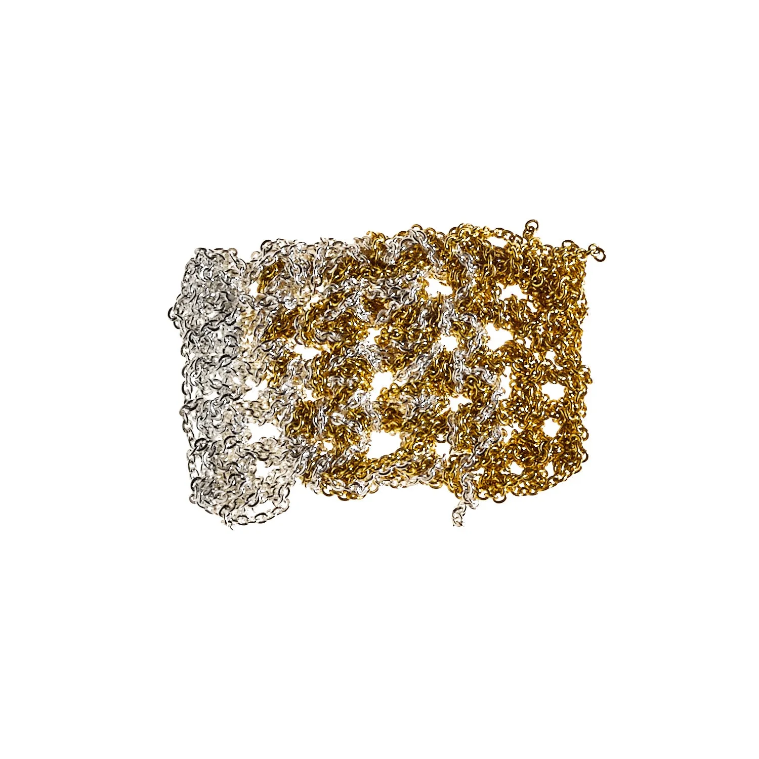 2-Tone Bare Chain Bracelet in Gold   Silver