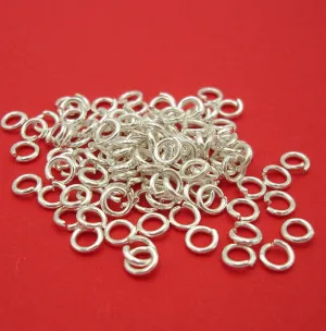 200Pcs Jump Rings Silver Plated over Brass
