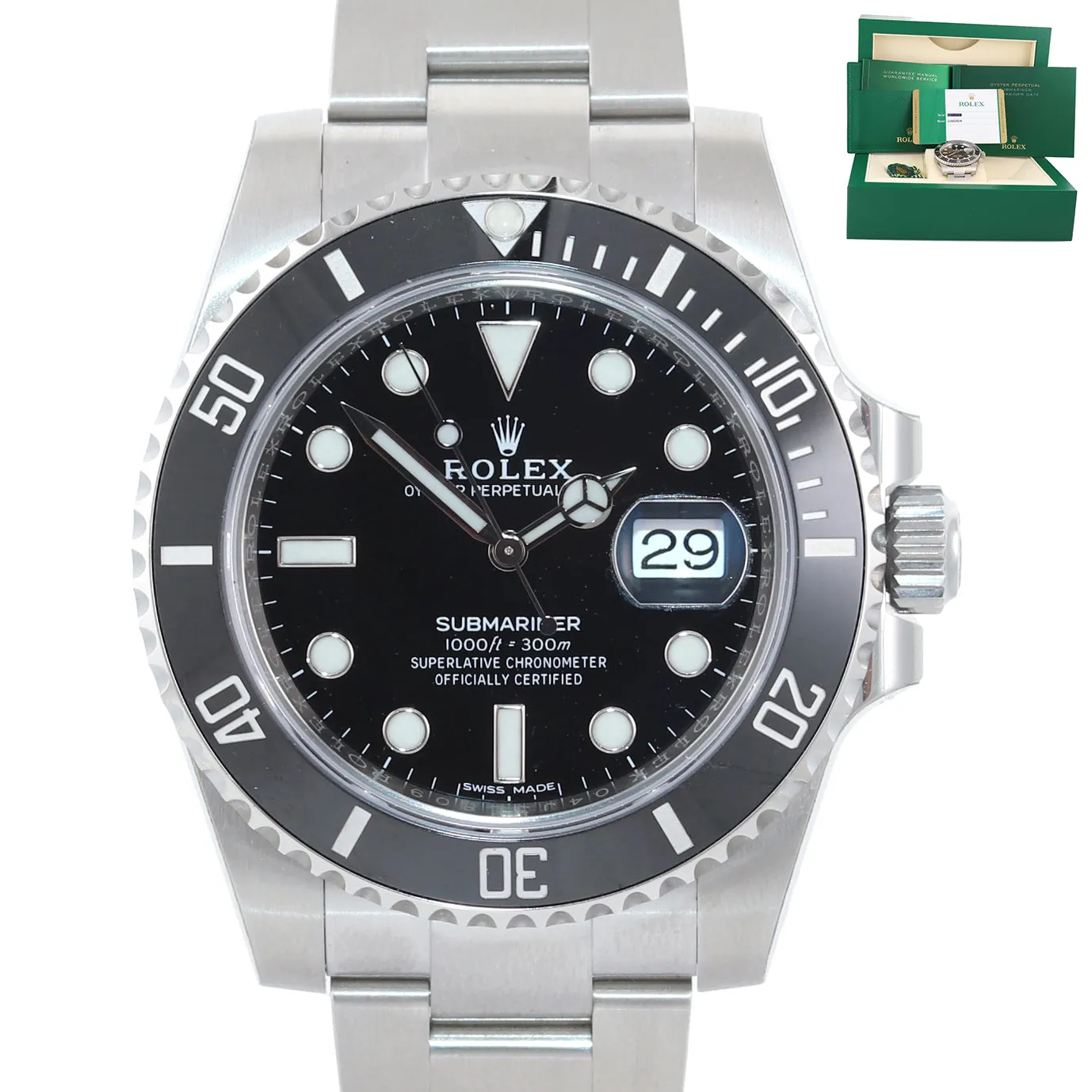 2020 PAPERS Partial STICKERS Rolex Submariner 116610 Steel Black Ceramic Watch
