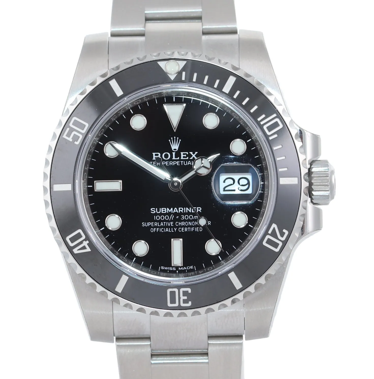 2020 PAPERS Partial STICKERS Rolex Submariner 116610 Steel Black Ceramic Watch