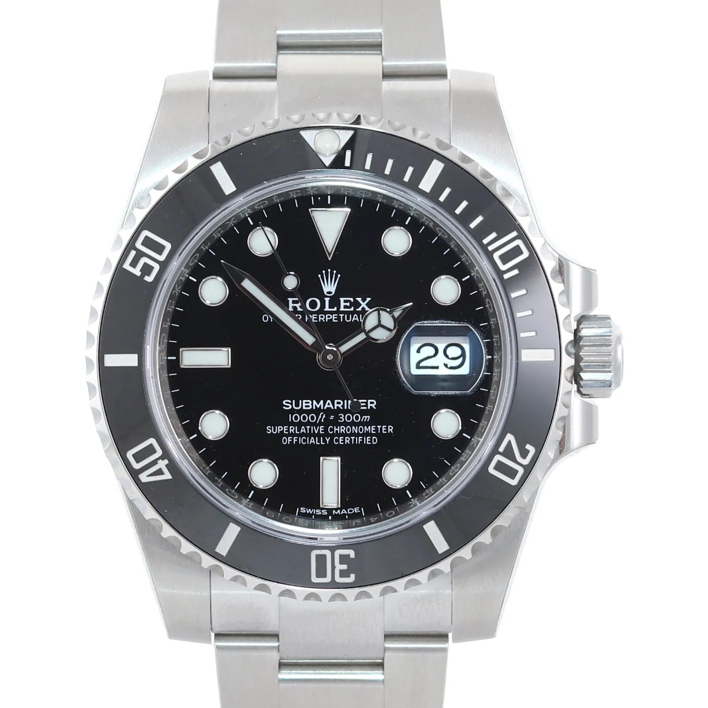 2020 PAPERS Partial STICKERS Rolex Submariner 116610 Steel Black Ceramic Watch