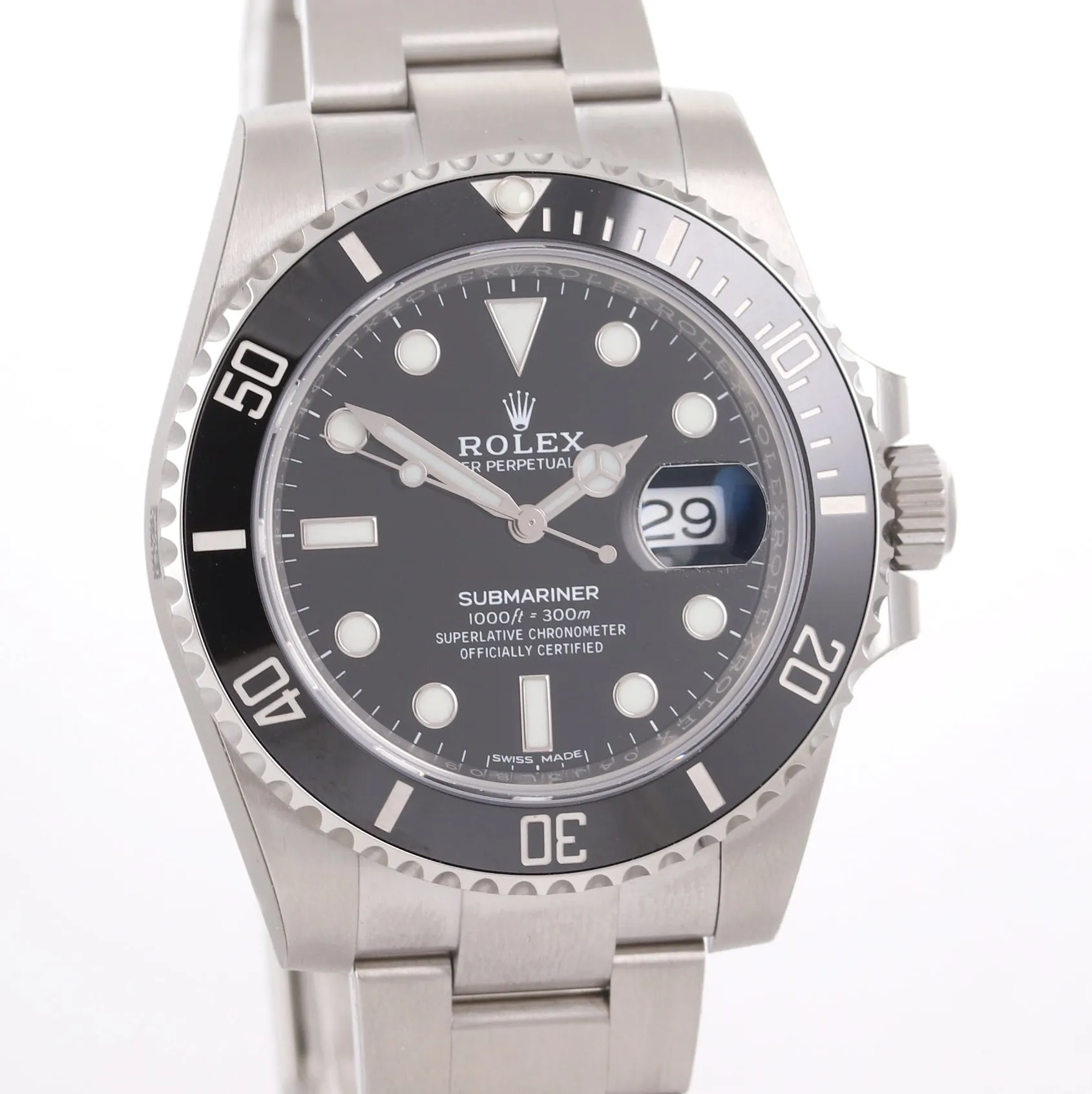 2020 PAPERS Partial STICKERS Rolex Submariner 116610 Steel Black Ceramic Watch