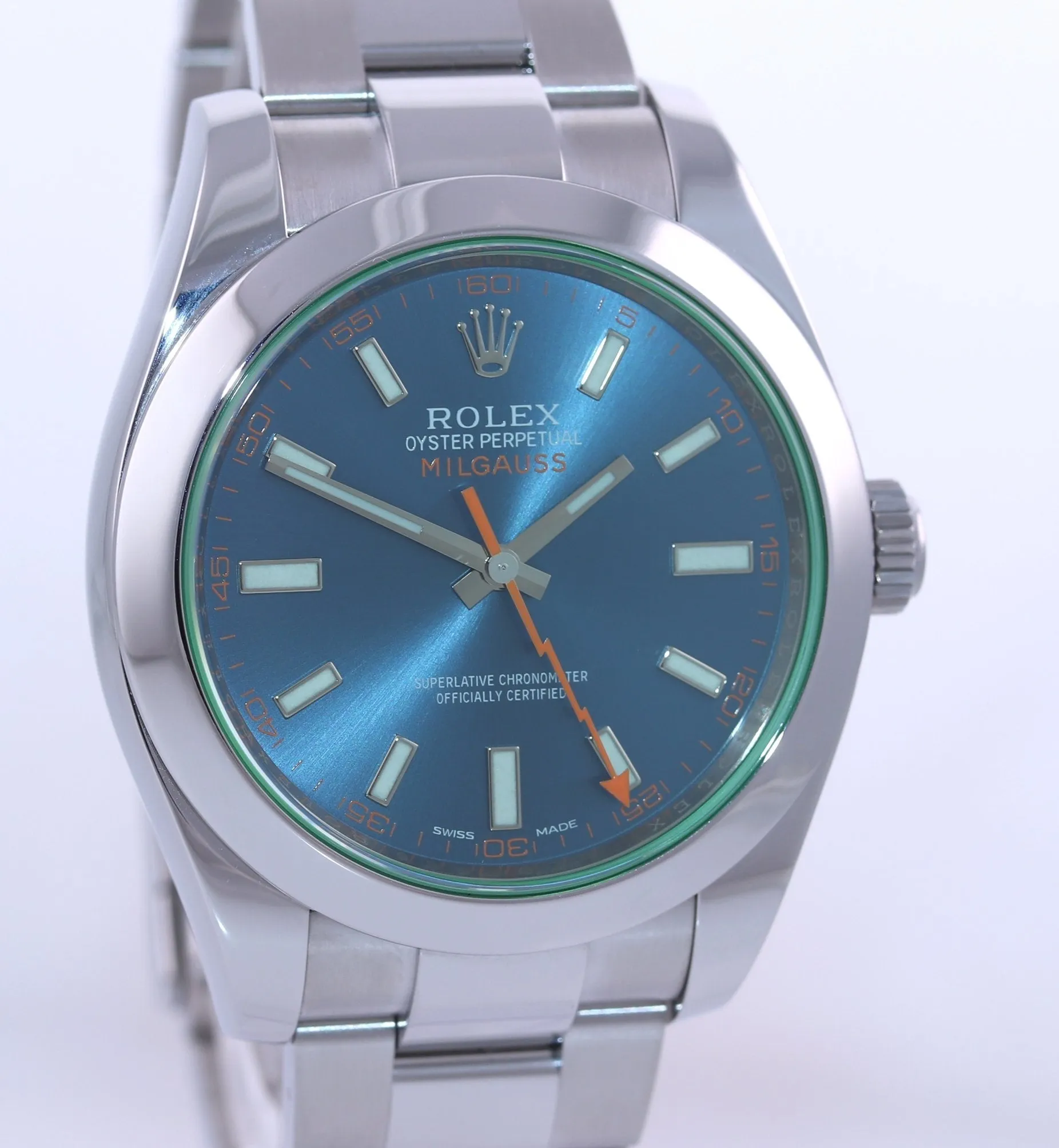 2020 Rolex Milgauss Blue Anniversary Green 116400GV Steel 40mm Watch Box