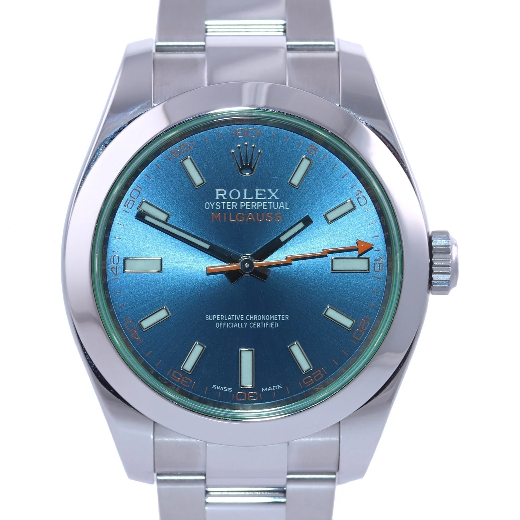 2020 Rolex Milgauss Blue Anniversary Green 116400GV Steel 40mm Watch Box