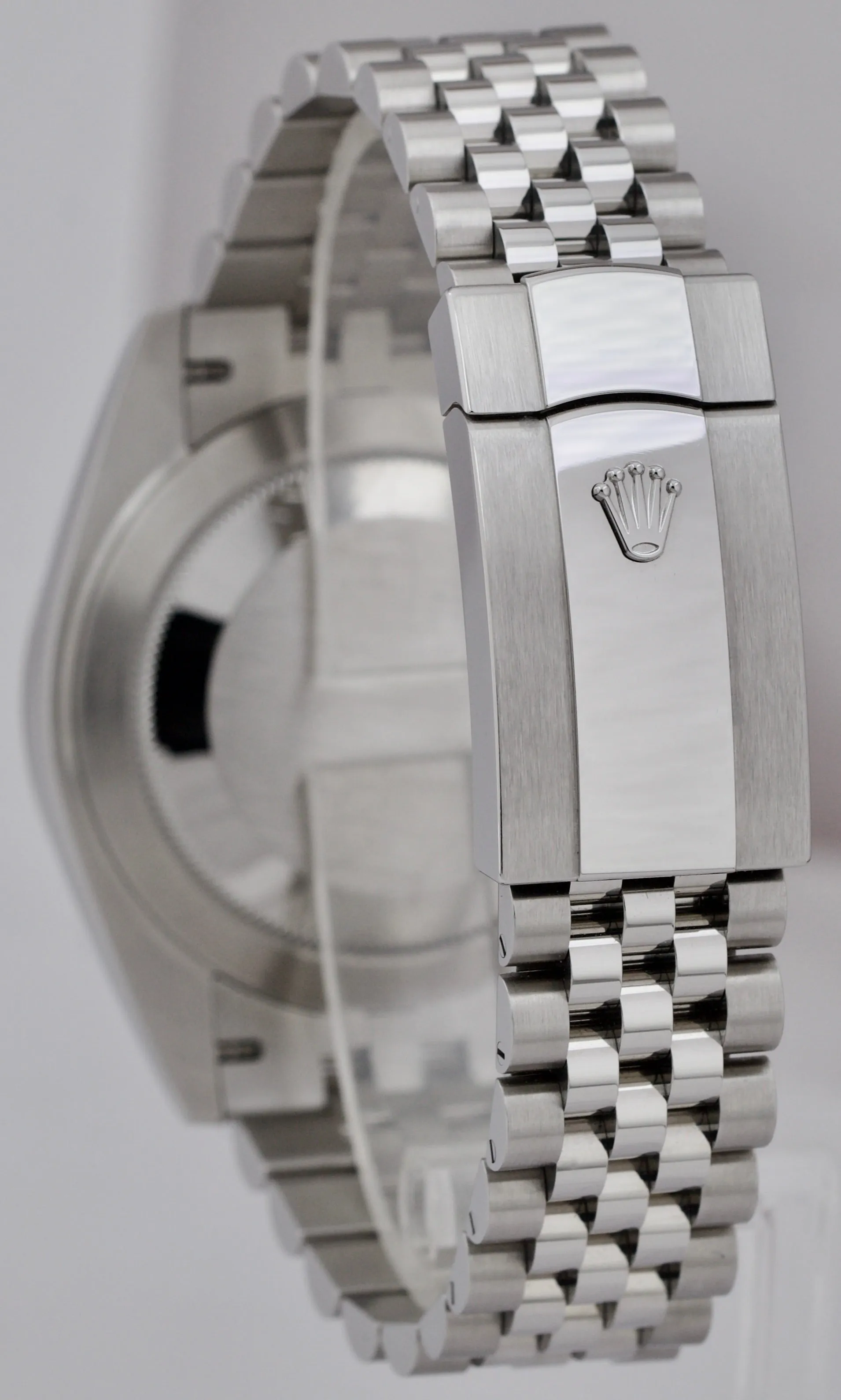 2021 Rolex DateJust 41 Rhodium Slate Fluted Stainless Jubilee Watch 126334 B P
