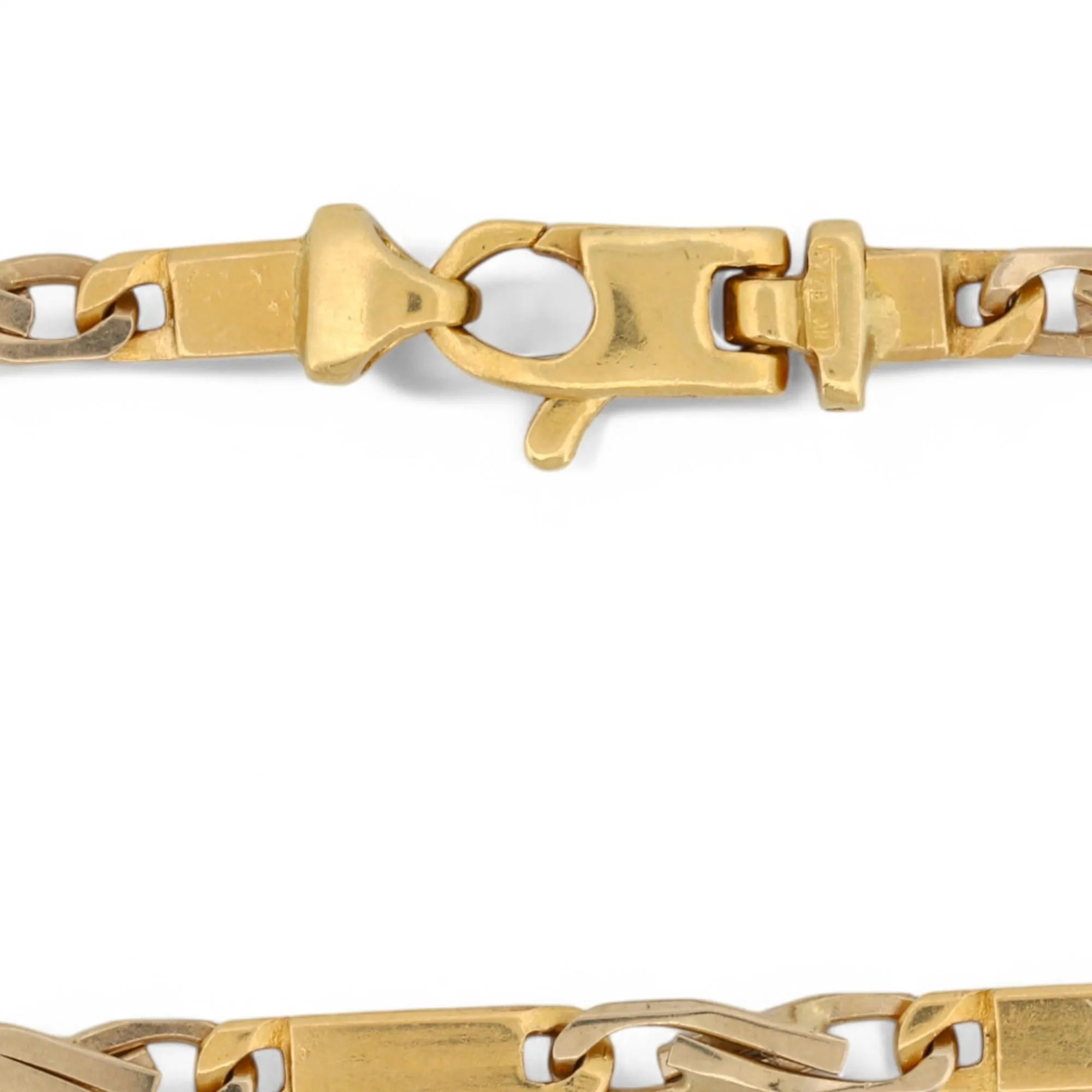 24” Italian Two-Tone Bar Link Chain in Solid 18k Yellow & White Gold
