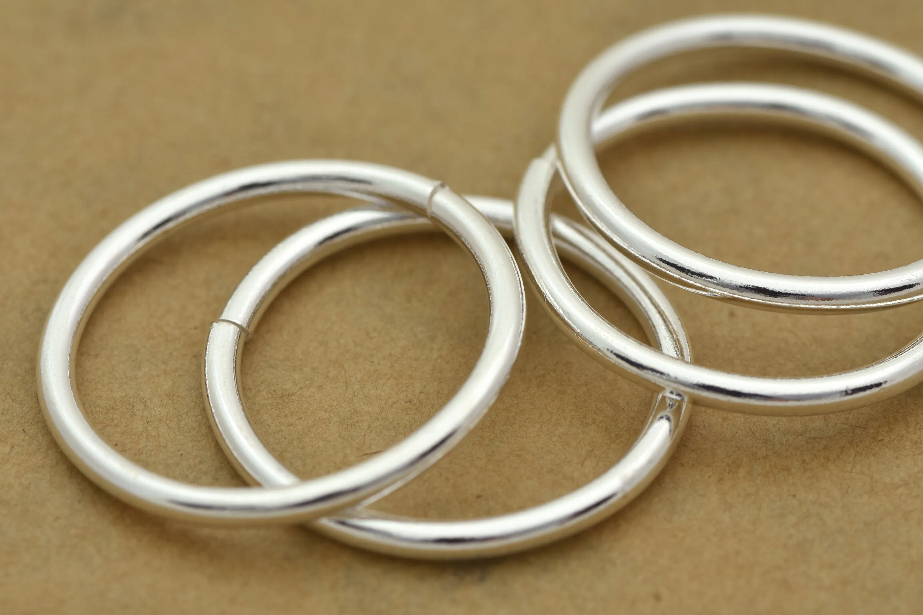 25mm Silver Plated 12 AWG Saw Cut Open Jump Rings