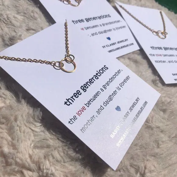 3 Three Generations Circle Necklace Mom Grandma