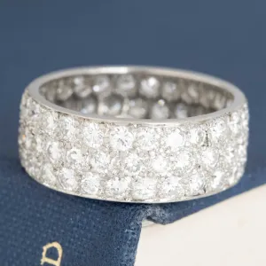 3.00ctw Diamond Pave Triple Row Wide Band