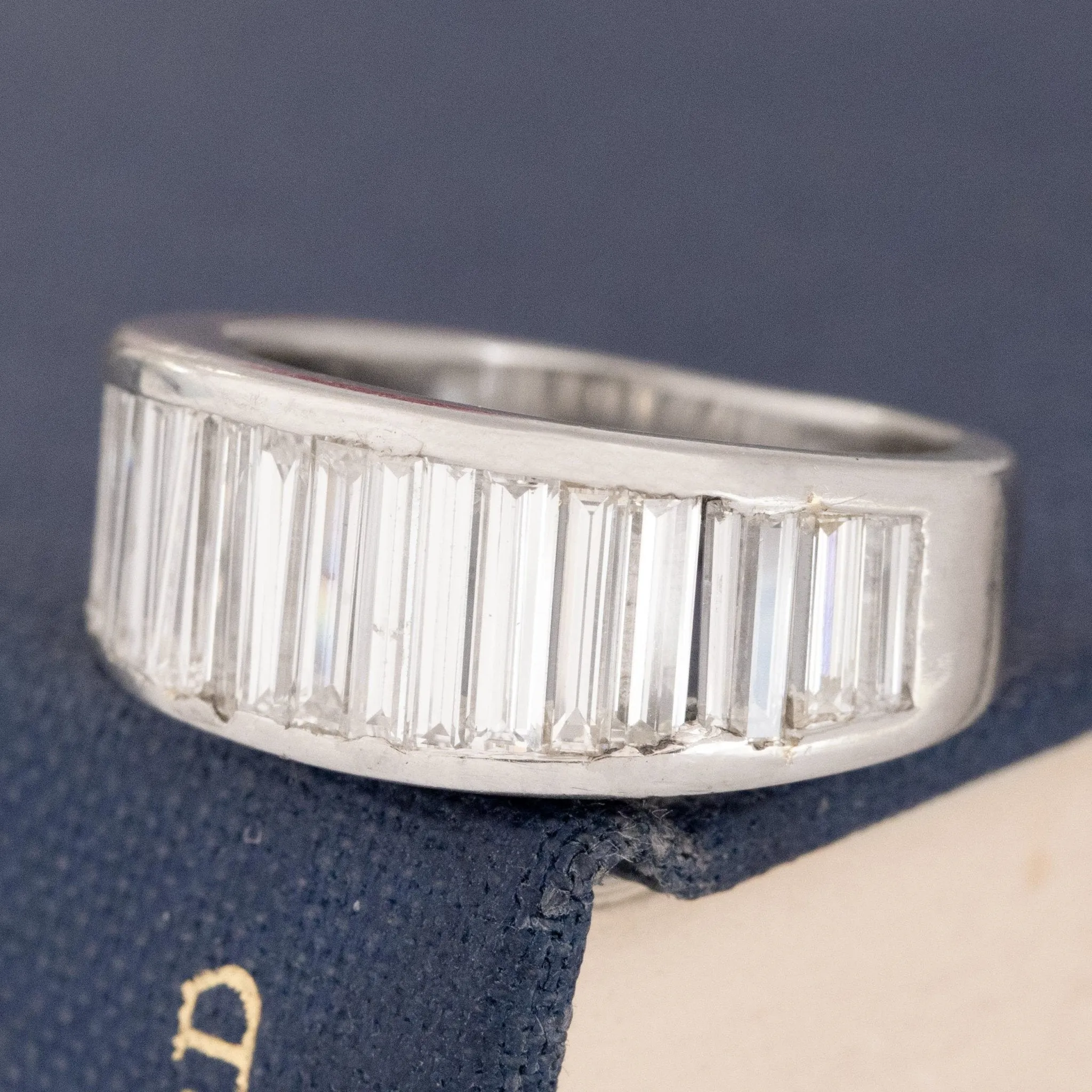 3.00ctw Vintage Graduated Baguette Diamond Band