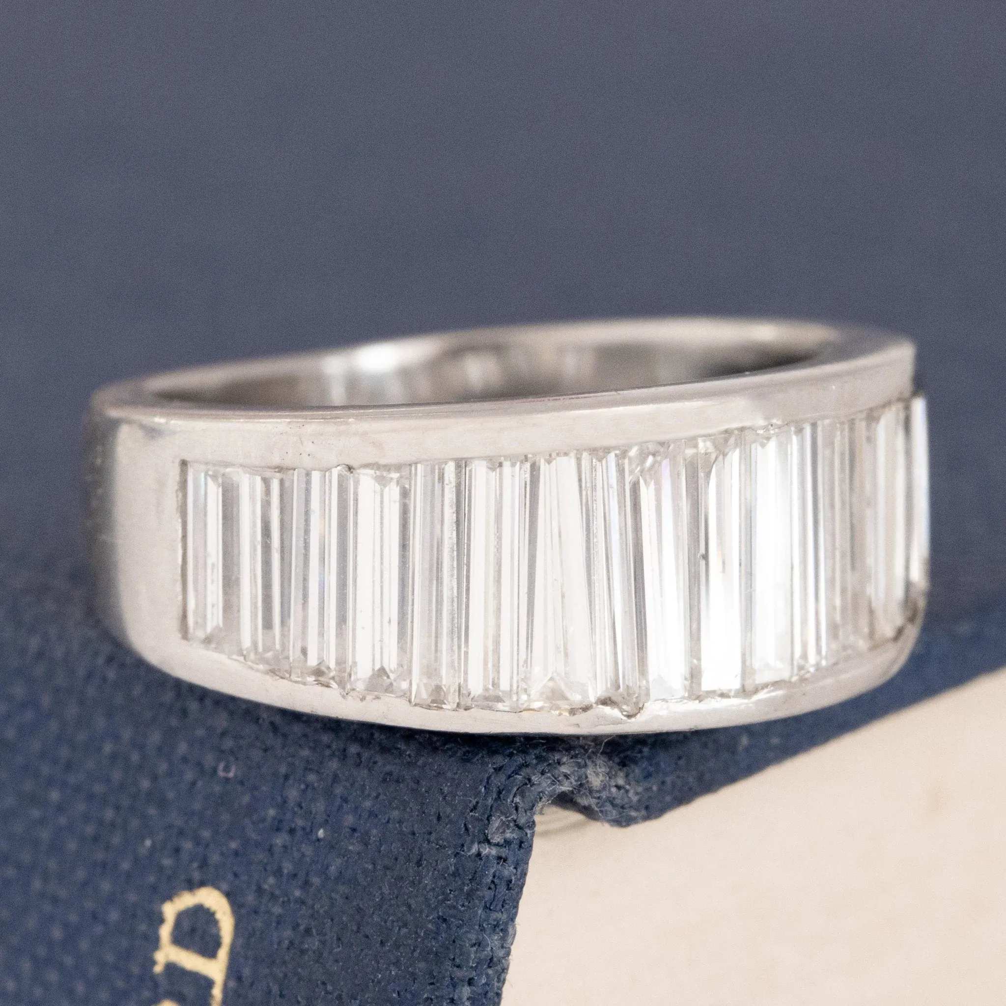 3.00ctw Vintage Graduated Baguette Diamond Band