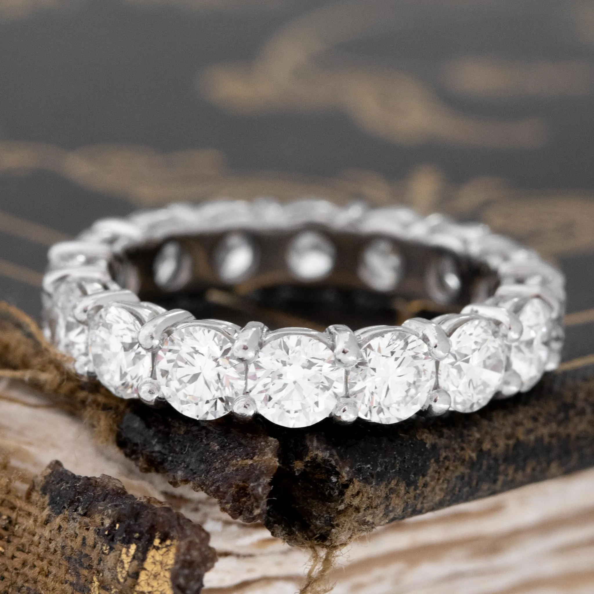 3.20ctw Round Brilliant Cut Diamond Eternity Band, by Brilliantly Engaged