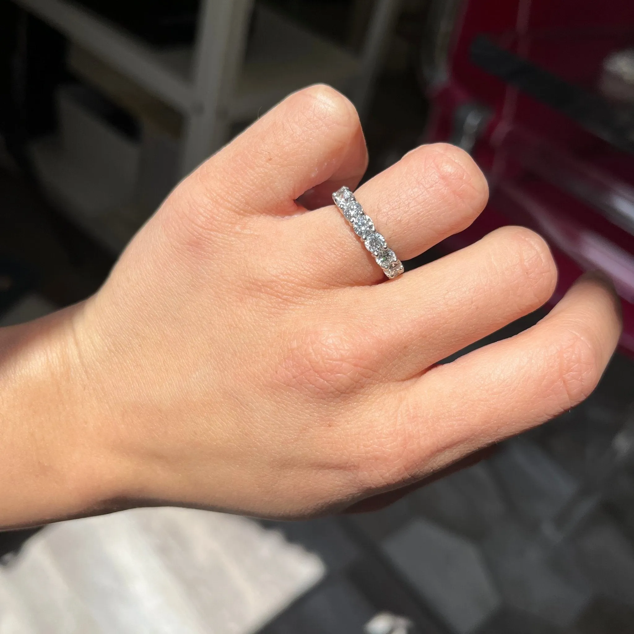 3.20ctw Round Brilliant Cut Diamond Eternity Band, by Brilliantly Engaged