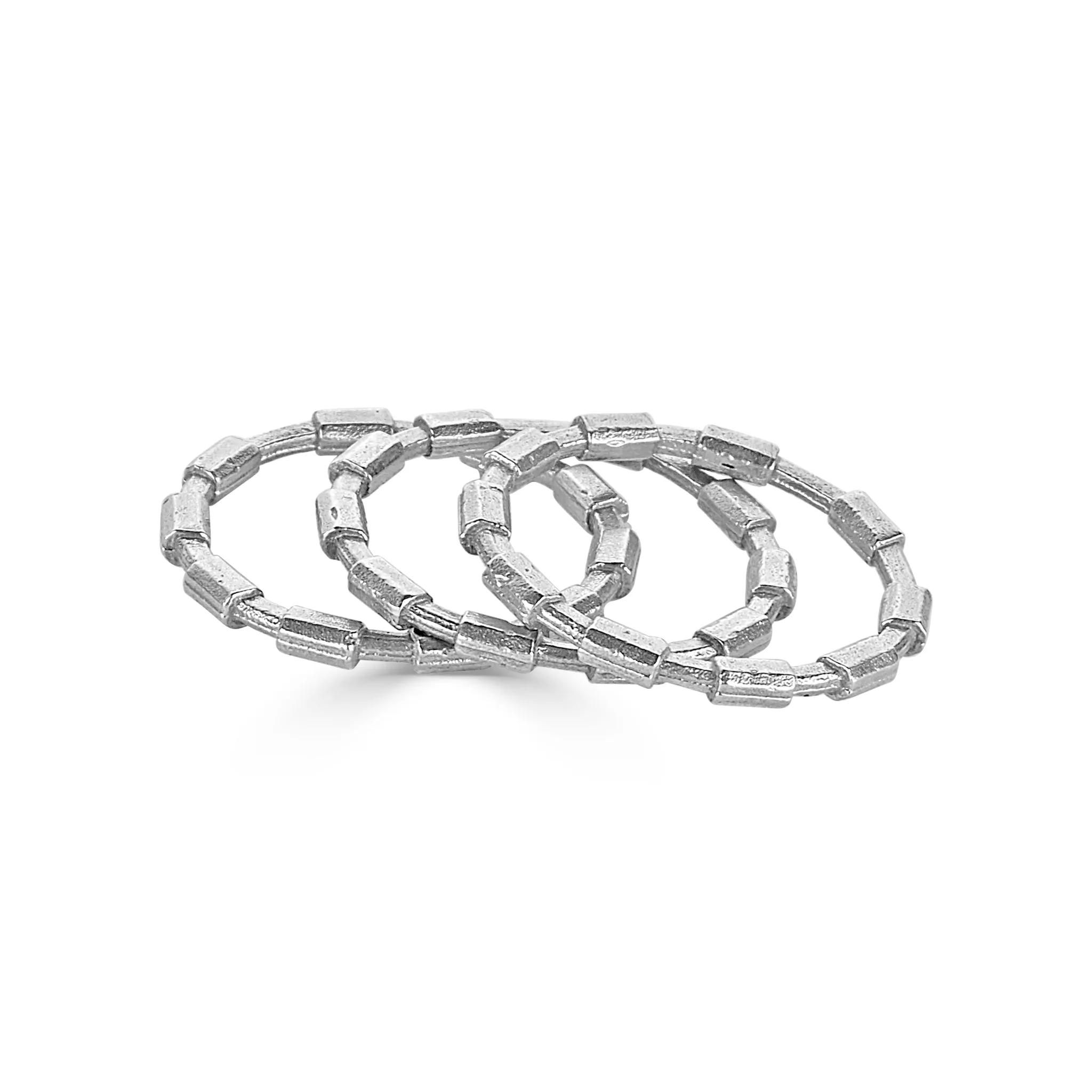 3D Printed Sterling Silver Stacked Rings