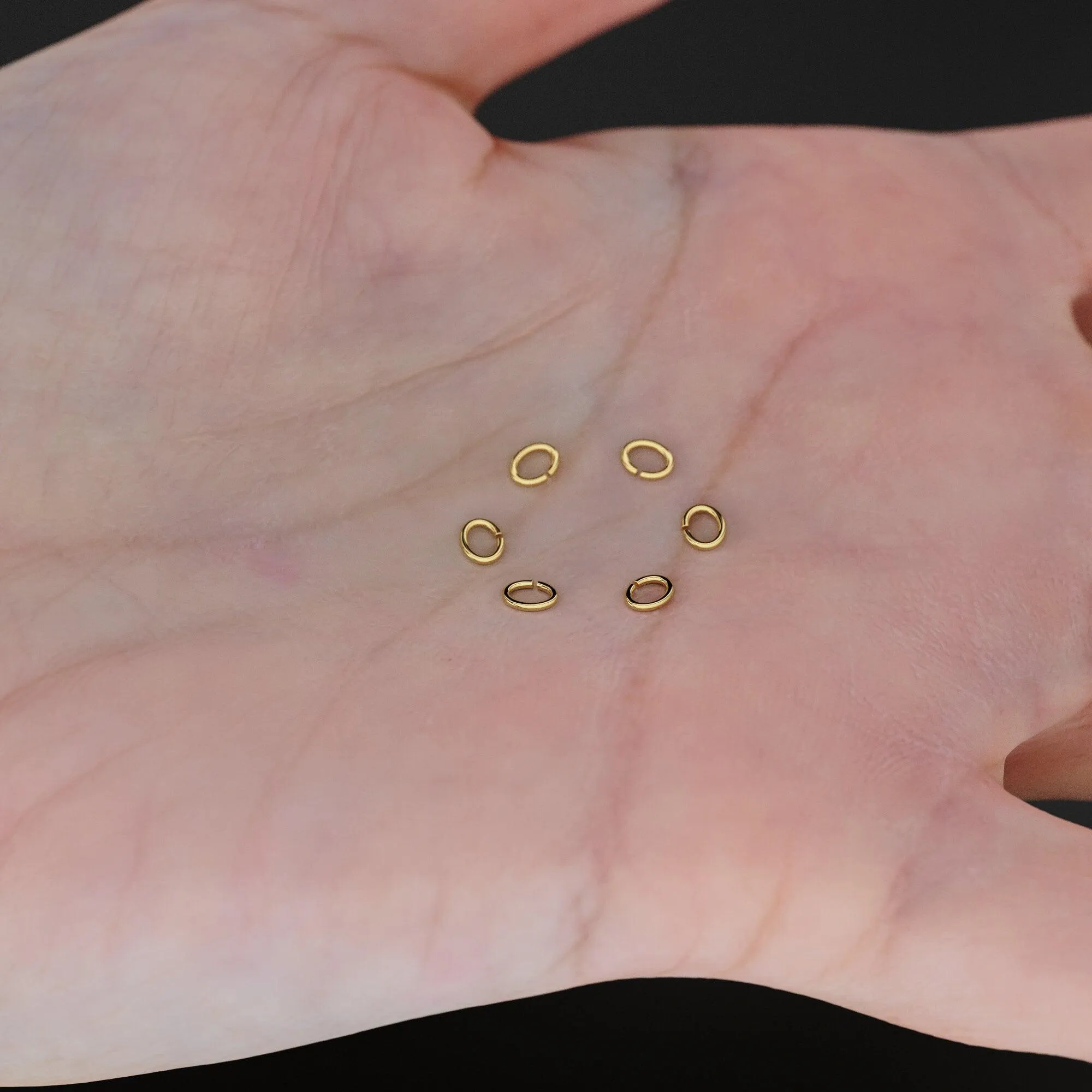 3mmx4mm 14k Solid Yellow Gold Oval Open Jump Rings 10 pieces Jewelry Making Supplies