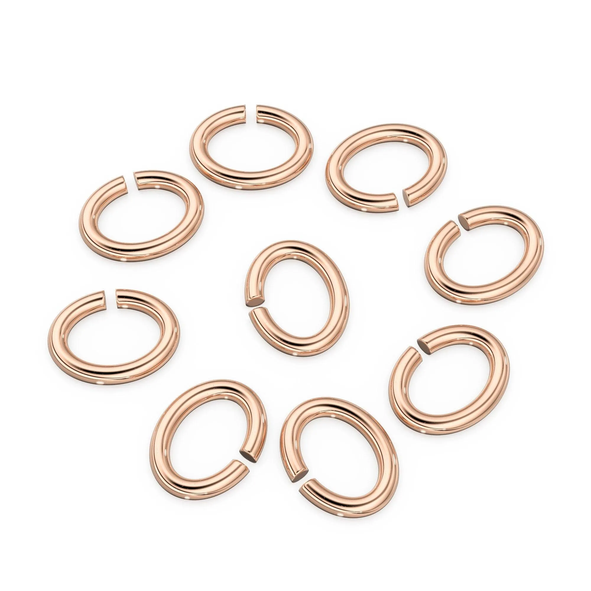 3mmx4mm 14k Solid Yellow Gold Oval Open Jump Rings 10 pieces Jewelry Making Supplies