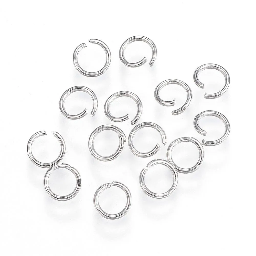5mm tarnish resistant stainless steel open jump rings  - 100 pieces