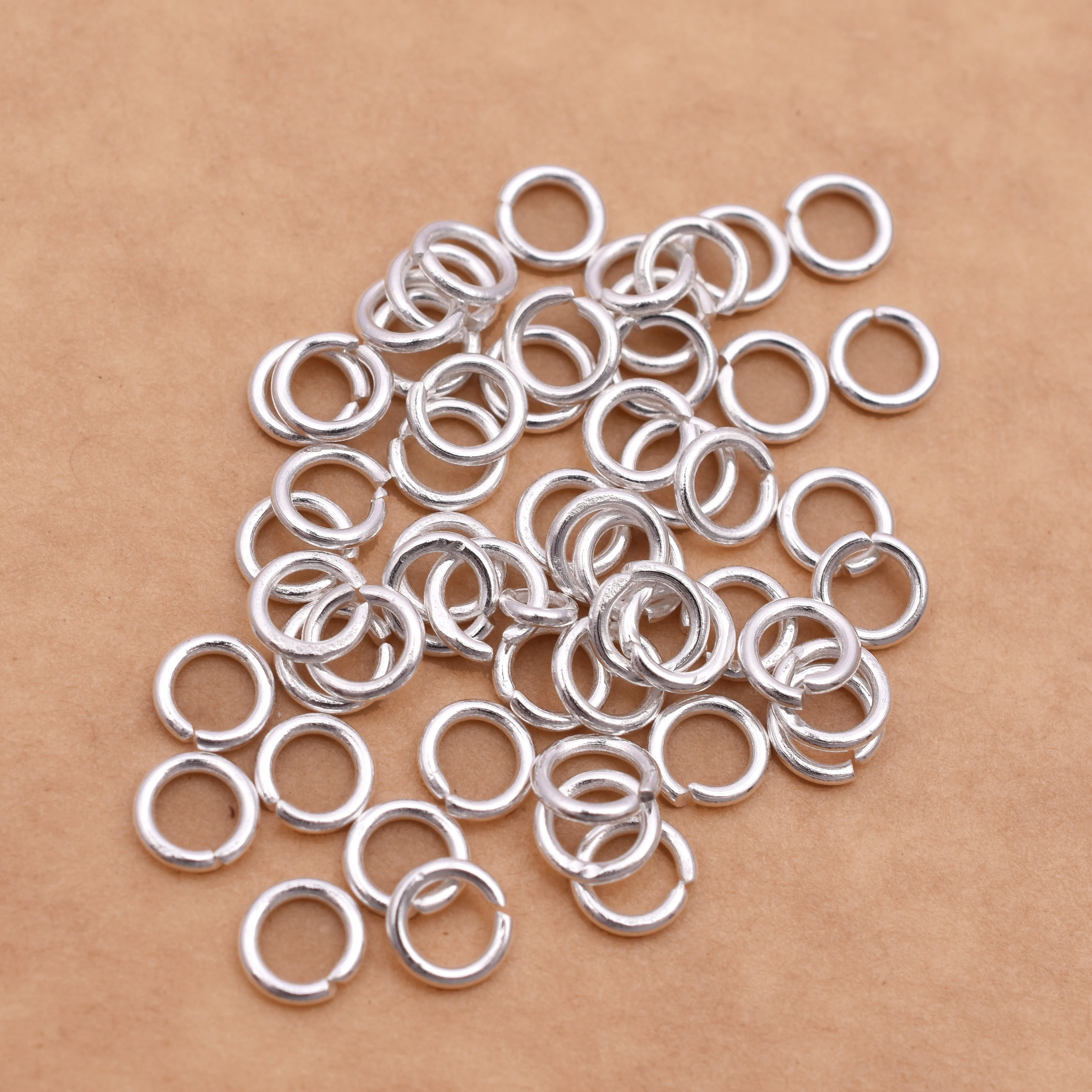 6mm - Silver Plated Open / Split Round Jump Rings
