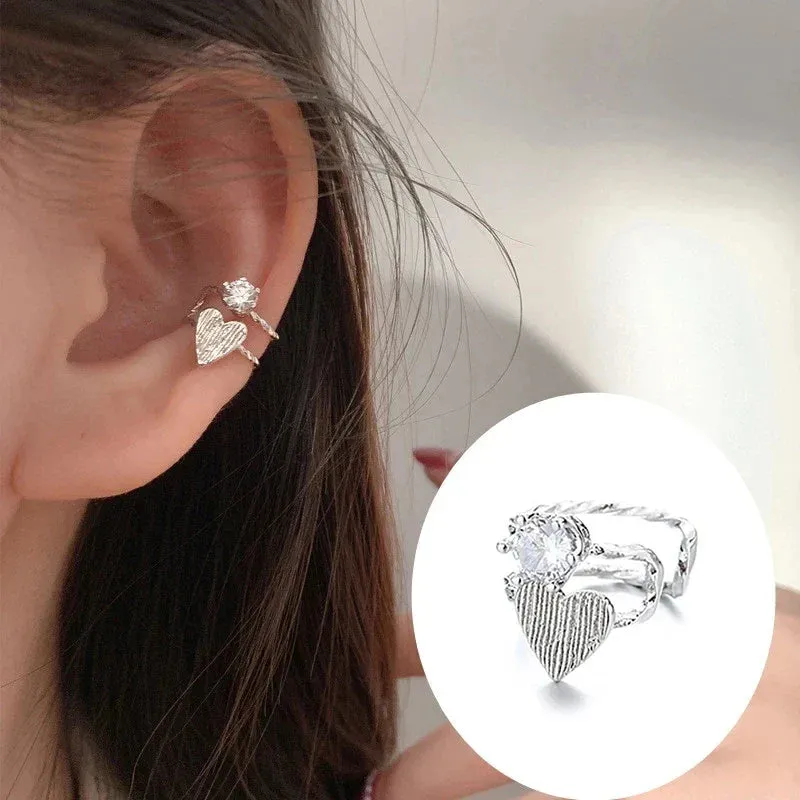 925 Stamp Silver Zirconia Pearl Clip On Earrings for Women Geometric Ear Cuff Girl Jewelry