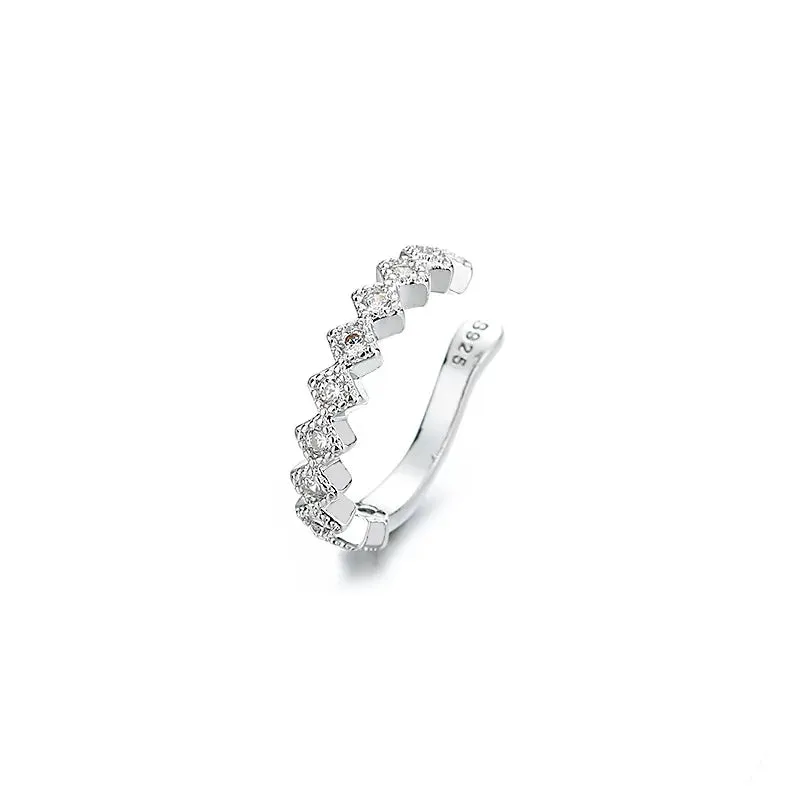 925 Stamp Silver Zirconia Pearl Clip On Earrings for Women Geometric Ear Cuff Girl Jewelry